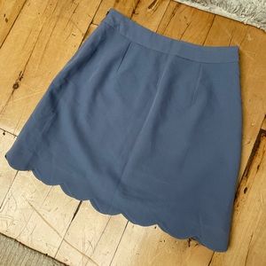 Dusty blue ASOS Scallop Edge Mini Skirt